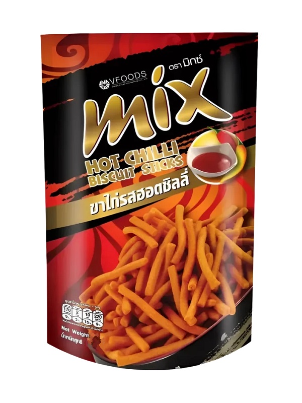 Sticks di crackers piccanti gusto Hot Chilli - Mix 50g.